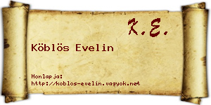 Köblös Evelin névjegykártya